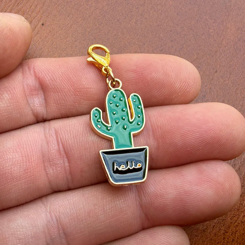 Enamel Collar Charm (Cactus)
