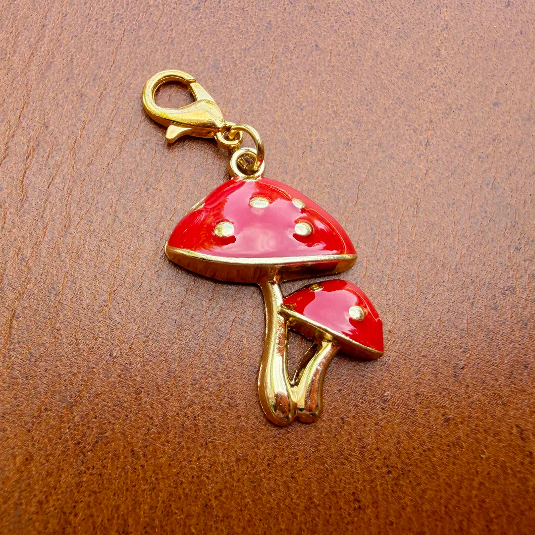 Enamel Collar Charm (Mushrooms)