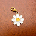 Enamel Collar Charm (White Flower)